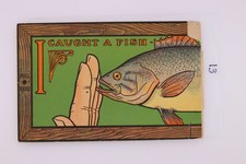 1907 Rotograph Co Novelty Fold-Out Postcard I Caught A Fish So Long