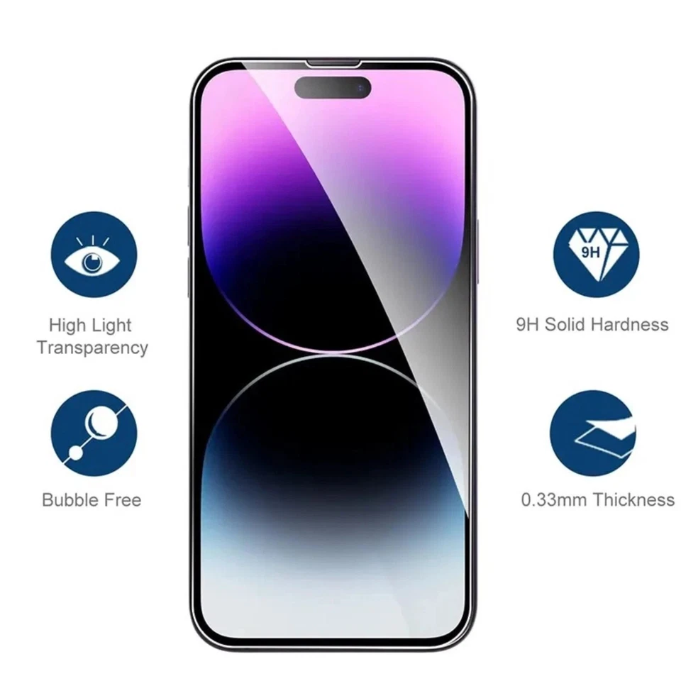 3 PACK Genuine Tempered Glass Screen Protector Saver For Apple iPhone 16 15 14 - Image 2 of 4