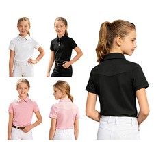 Girls Blouse Costumes Top Riding Shirt Workout Teamwear Contrast Color Show