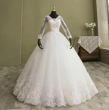 Bridal Ball Gown V Neck Wedding Dress Customized Vestido De Novia Princesa Lace
