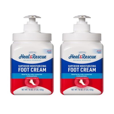 Heal&Rescue Heel Rescue Foot Cream 16 Ounce Bottle, 2 Pack, for Cracked, Call...