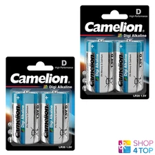 4 Camelion D Digi Alkaline Batteries LR20 AM1 MN1300 E95 1.5V 2Bl New