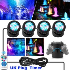 Remote RGB LED Underwater Spot Lights Aquarium Garden Fountain Pond Pool Lamp UK