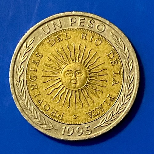 ARGENTINA 1 Peso "PROVINGIAS" SPELLING  ERROR 1995 BIMETALLIC COIN -Circulated