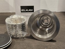Elkay LKDD 3.5" Stainless Kitchen Sink Drain w Deep Strainer Basket, Stopper