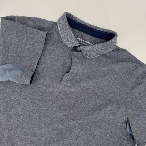 Outdoor Voices Mens CloudKnit Polo Shirt Gray Heather Short Sleeve Size Large