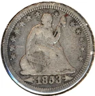 1853 SEATED LIBERTY QUARTER DOLLAR ~ WITH RAYS & ARROWS~ FINE CONDITION~1c START
