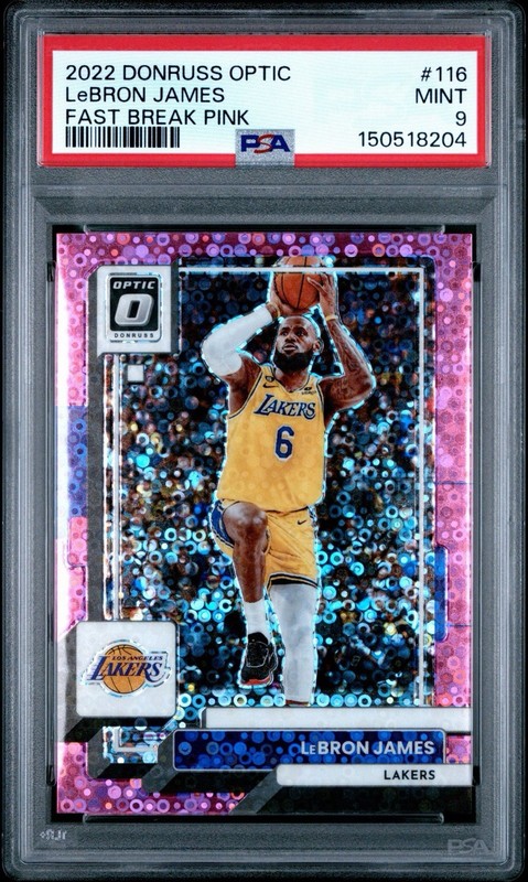 2022 PANINI DONRUSS OPTIC | FAST BREAK PINK [#21/25]LeBRON JAMES 116 PSA 9