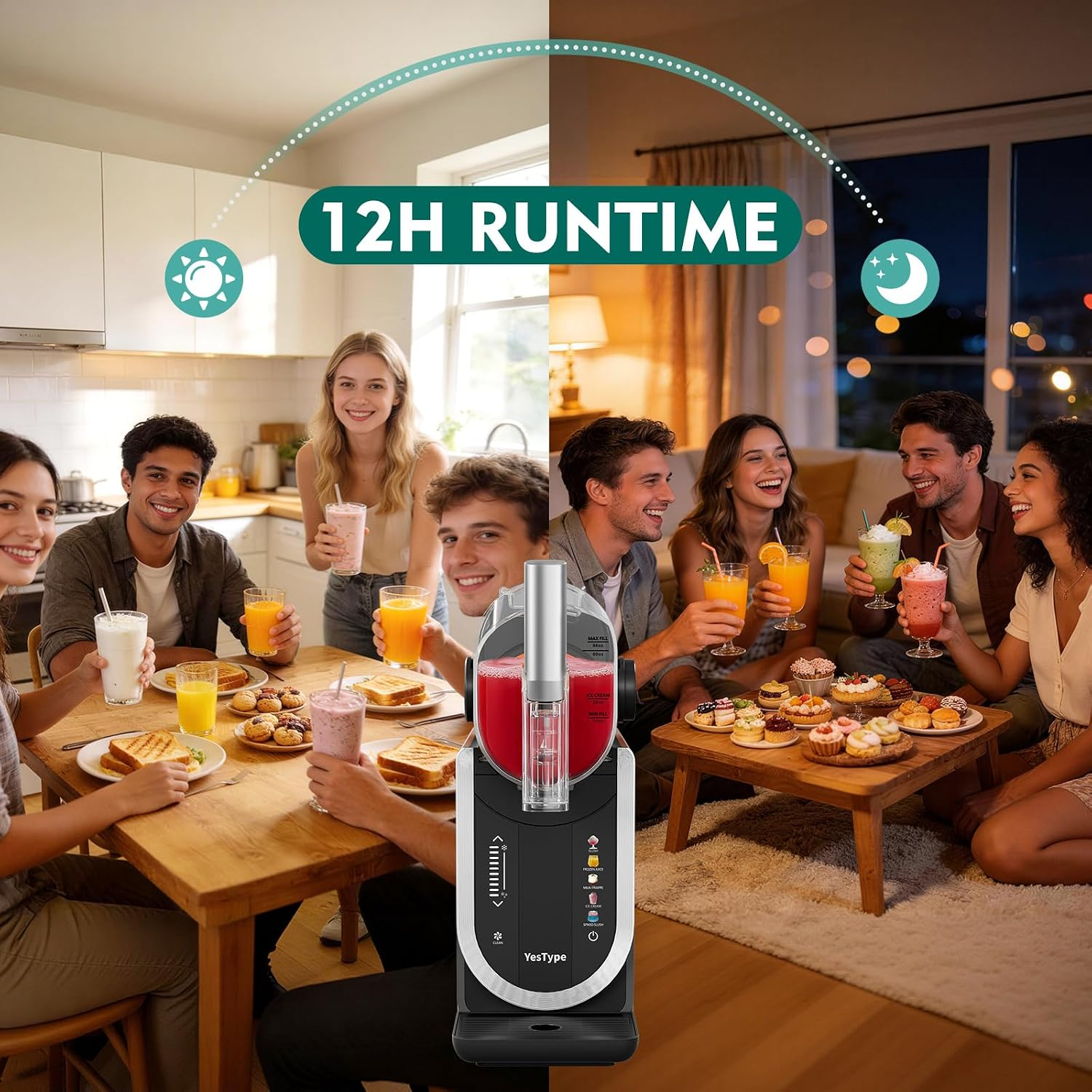 Slushie Machine, Frozen Drink Maker for Home & Party 90Oz Gray ...