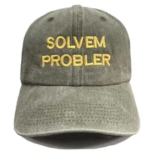 "Solvem Probler" 6 Panel Low Profile Embroidered Cap-Olive