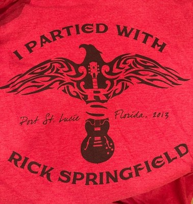Rick Springfield 2XL Women's T-shirt ''I Partied With RS'' Port St. Lucie FL, 2013