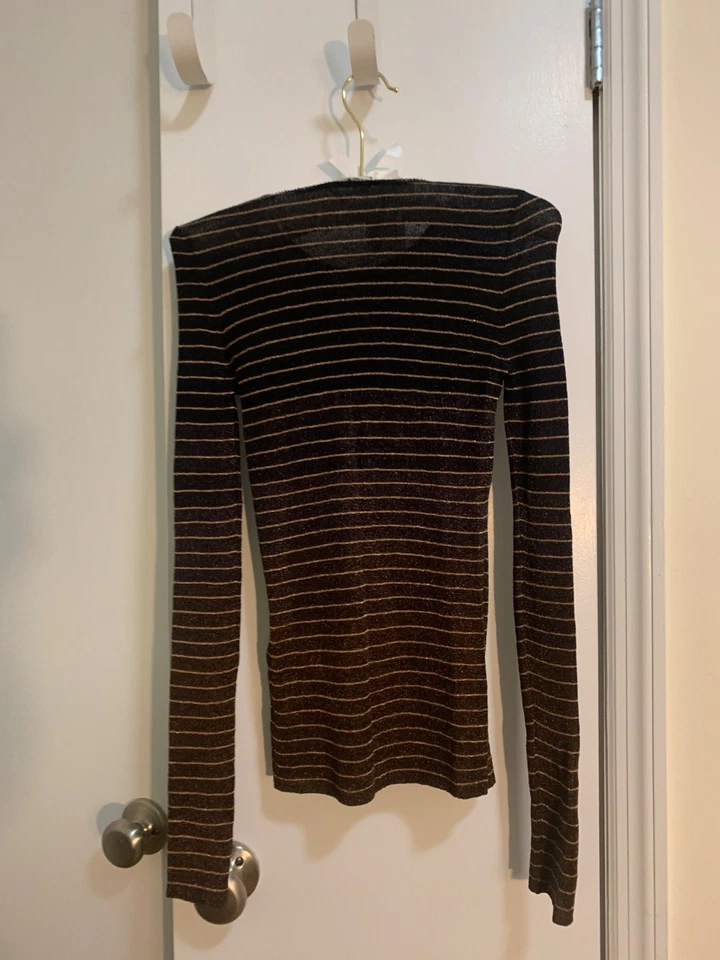 Sonia Rykiel Paris Sheer  Ombre Striped Metallic Pullover Sz. 38 Small NWT - Image 4 of 4