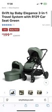 3 in 1 Travel System Baby Elegance with R129 Car Seat BUNDLE GREEN UK NEW