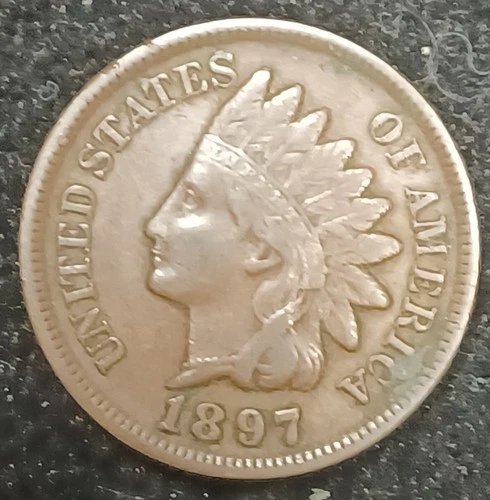 1897   Indian Cent , KM-90a ,  Extra Fine Condition ( Strong Liberty )