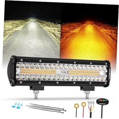 6 Modes Amber White Series 12 Inch 300W LED Light Bar Dual Color Strobe 12''