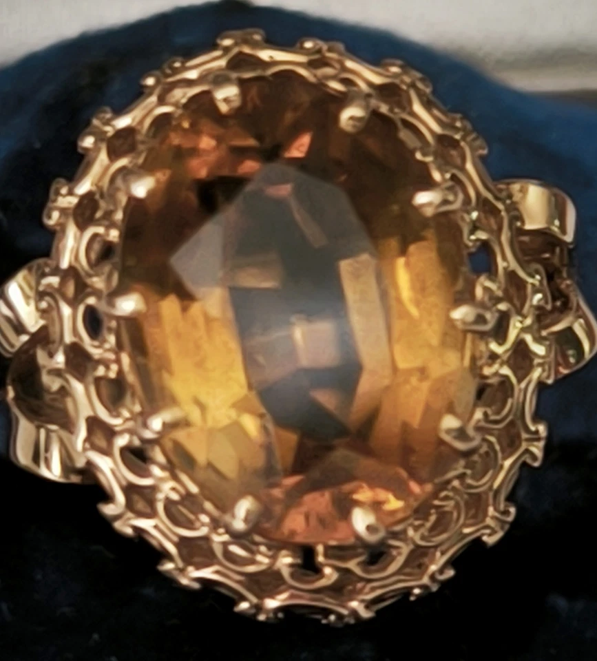 BAGUE EN OR 18K SERTIE CITRINE  4,43 g T56 - Photo 3/4