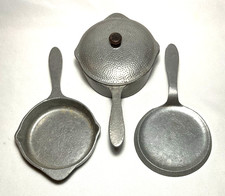 PRIME Vintage Set 3 Cast Aluminum TOY COOKWARE Pot, Skillet,Griddle