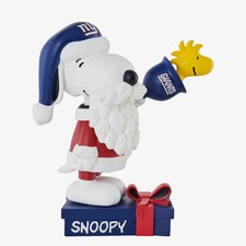Snoopy & Woodstock New York Giants Peanuts Christmas Special Bobblehead NFL