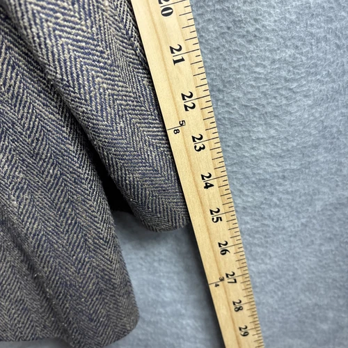 Lands End Vintage Tweed Jacket 44R Brown Herringbone Blazer 100% Silk Sport Coat - Picture 15 of 22