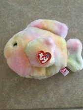 Retired Vintage 2000 Ty Beanie Buddies Coral the Tie Dye Fish Plush New