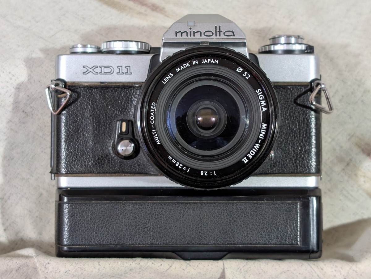 ✨Minolta XD11 SLR 35mm W/ Sigma f28mm LENS & Winder Film Camera