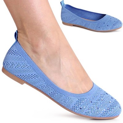 Damenschuhe Glitzer Ballerina Komfort Slipper Halbschuhe Loafer Slip On