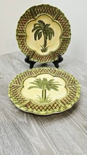 Set of 2Caravan by Centrum Hand Painted Nanette Vacher Embossed Salad Plates 8”