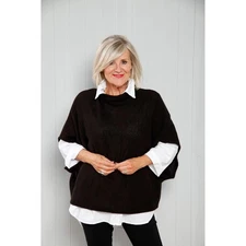Goose Island cowl neck poncho Chocolate