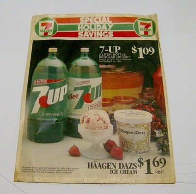vintage 1984 7-ELEVEN 7-11 ad flier circular 1980s convenience store FOOD Xmas