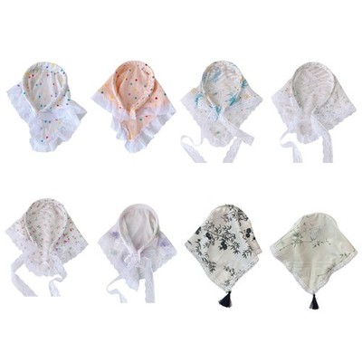 Girl Flower HeadScarf Lace Headband Women Head Covering Party Bandanas