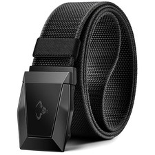 Heavy-Duty Mens Tactical Belt Adjustable Stretch Nylon with Quick-Release Buckle