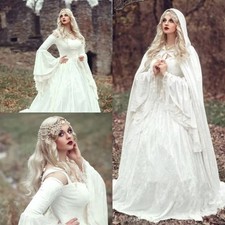 Traditional Medieval Gothic Wedding Dresses Long Sleeves Victorian Bridal Gowns