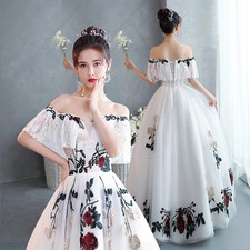 Elegant Floral Lace Porm Dress Customized Floor-Length Strapless Wedding Dresses