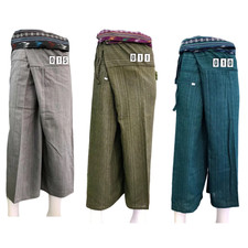 Casual Thai Fisherman Pants Cotton Yoga Boho Hippie Unisex Free Size