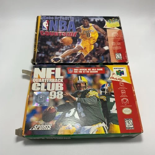 Kobe Bryant in NBA Courtside & NFL Quarterback Club Two Game Lot Nintendo 64 N64