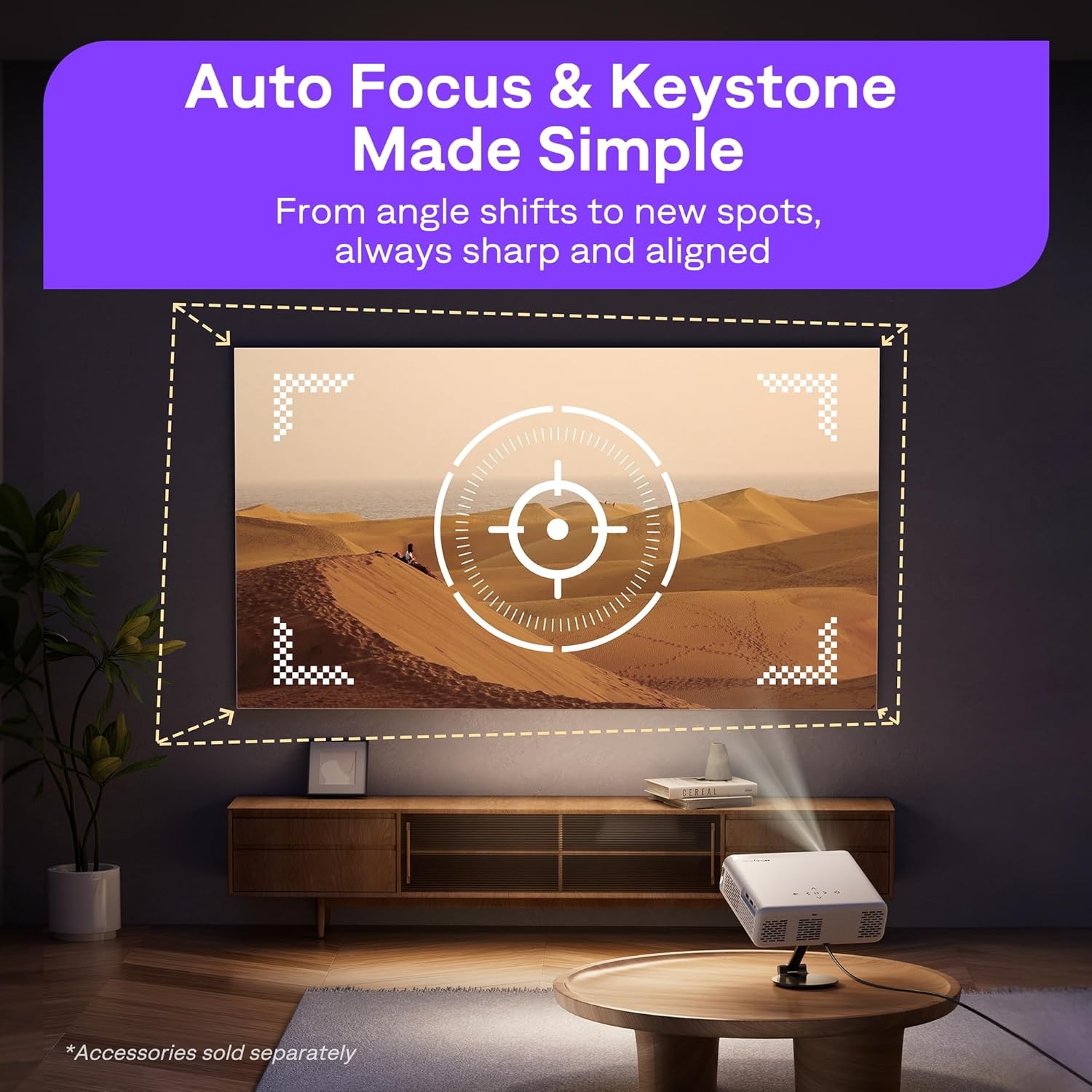 4K Roku TV Smart Projector Mini 5G WiFi Bluetooth 1080P Video Movie Home Theater