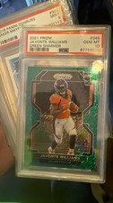 2021  Prizm Rookie Auto Javonte Williams Green Shimmer Prizm /5 PSA 10 POP 1