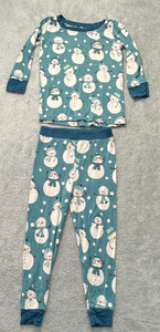 Little Sleepies Snow Much Fun 12-18M, 2-Piece Set Teal Snowman (Free S/H)