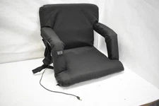 Alpcour Heated Massage Stadium Seat Bleacher Chair Armrests Black Waterproof