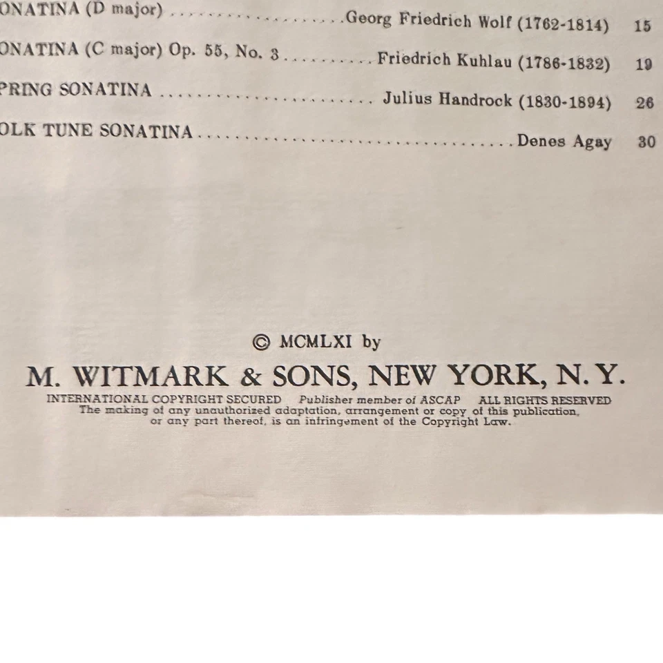 The Young Pianist’s Library Sonatinas Vol. 2 & Vol. 2A Denes Agay NOS 1960–61 - Image 4 of 4