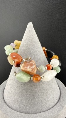 Mine Finds By Jay King Wrap Bracelet Polished Stone Signed 6 