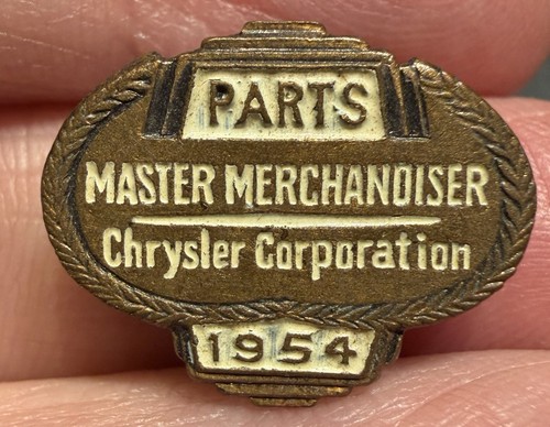 Vintage 1954 Chrysler Parts Employee Master Merchandiser Tack Pin award