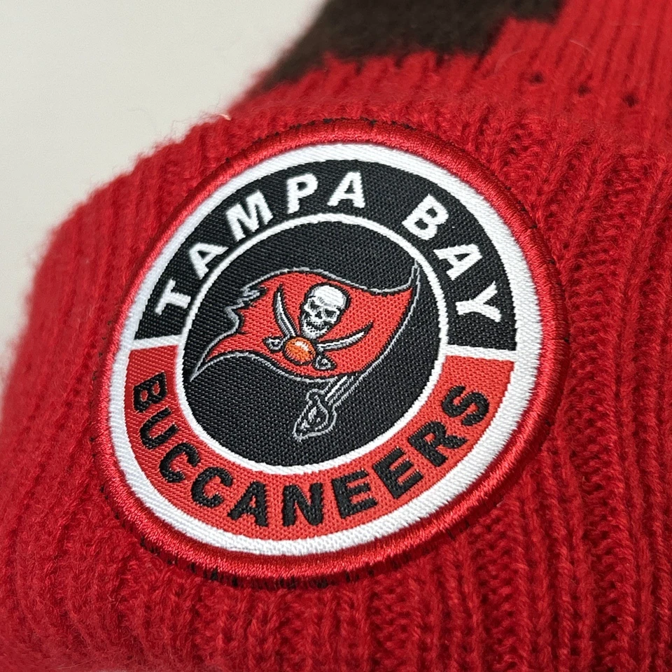 Tampa Bay Buccaneers Invierno Gorro Nueva Era Rojo Pom NFL Gorra Tejida Talla Única Foto 3 de 4