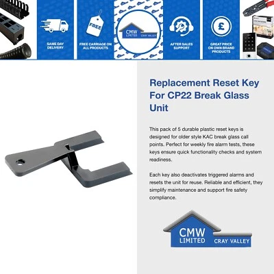 FIREPROTECTIONSHOP Fire Alarm Call Call Point Break Glass, BGU Test Reset Key (Old Style) CP22 KAC