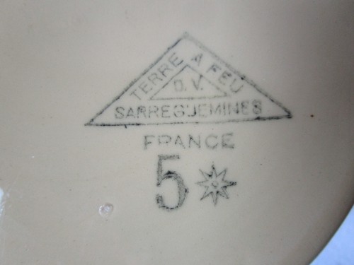 Sarreguimines France Deckeldose Keramik Dose Tabaktopf braun/beige Terre a Feu - Bild 7 von 7