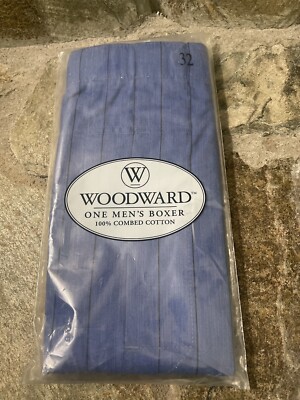 Woodward Boxer Jockey Short Blue Pre Shrunk Cotton Mens 32