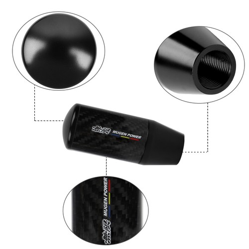 Universal MUGEN Black Carbon Fiber Manual Gear Stick Shift Knob Lever Shifter - Foto 3 di 9