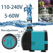 Aquarium Submersible Water Pump 3-60W Fountain Filter Fish Pond Quiet Water Pump