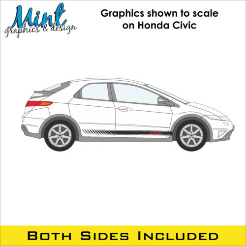 Honda Civic Type R Side Sport Vinyl Stripes Decals Stickers Graphics NO P&P 005 - Picture 3 of 4