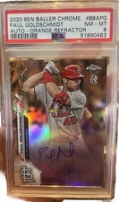 2020 Topps Ben Baller Chrome Autograph BBAPG Paul Goldschmidt Orange PSA 8 NM-MT